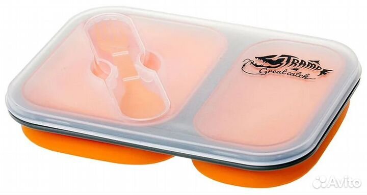 Контейнер Tramp TRC 090 силиконовый 2 отсека