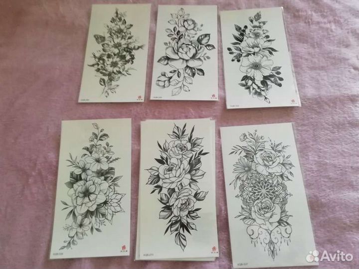 Флеш тату наклейки, временные переводные тату