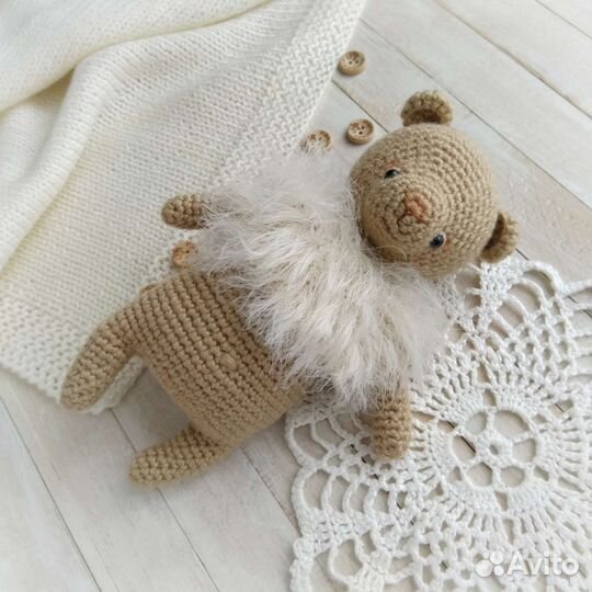 Игрушка ручной работы Мишка, связан крючком