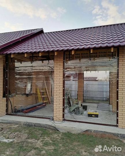 Мягкие жидкие окна на беседку