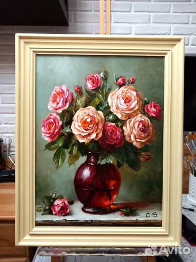 Картина маслом Розы