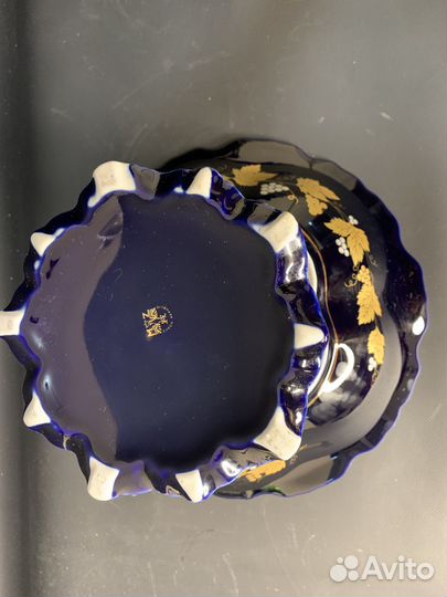 Ваза для фруктов. кобальт. 30 см. Mz Чехия