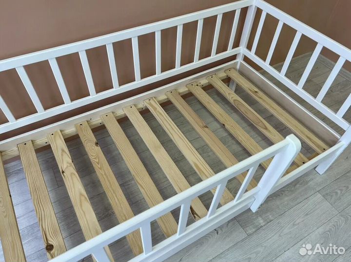 Кроватка высокий борт детская Лисенок из натуральн