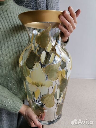 Ваза напольная настольная изящная, роспись