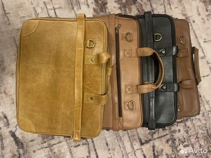 Кожаный портфель под документы и ноутбук