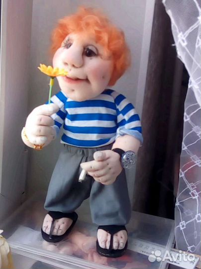 Кукла из капрона ручной работы