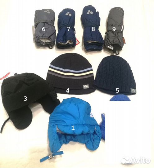 Новые Huppa зима шапки 50, 54 и варежки 2,3