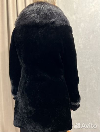 Шуба мутон с капюшоном