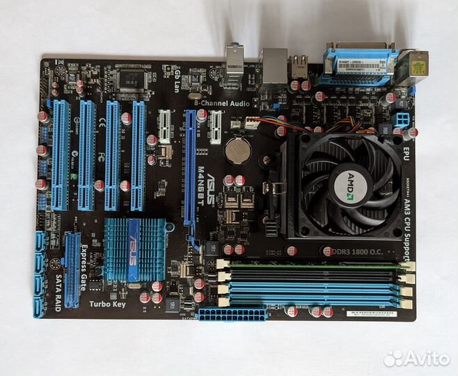 Продам комплект: asus M4N68T + Athlon 64 X2 + 2гб