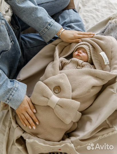 Конверт на выписку вязанный amarobaby