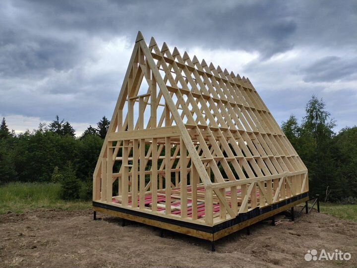 Треугольный дом А-Фрейм 6х6 (A-Frame) 36 м²