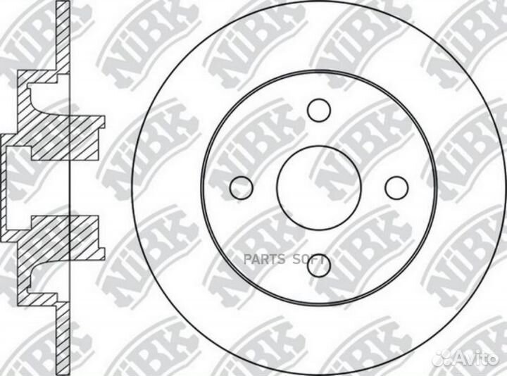 Nibk RN1747H /RN1747HV Диск тормозной зад