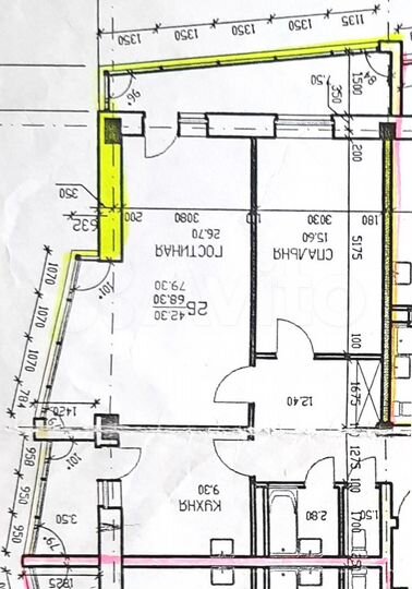 2-к. квартира, 81 м², 5/9 эт.