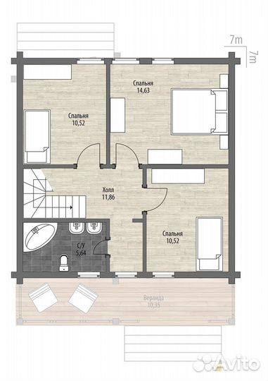 Дом двухэтажный из бруса