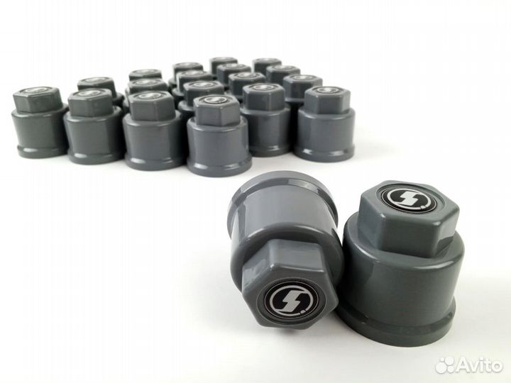 Колпачки 32мм Премиум серые shacman 60шт