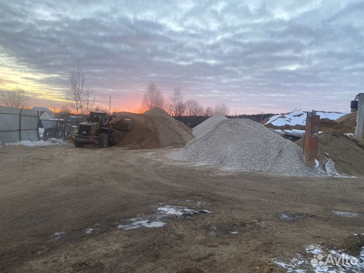 Щебень, песок