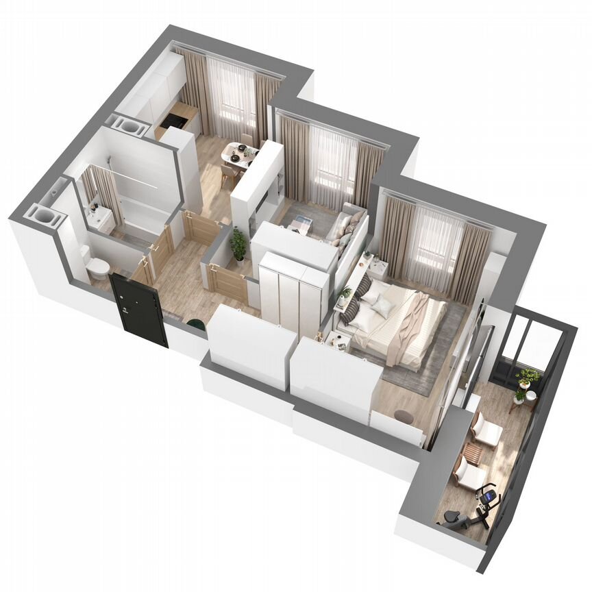 2-к. квартира, 45,7 м², 2/27 эт.