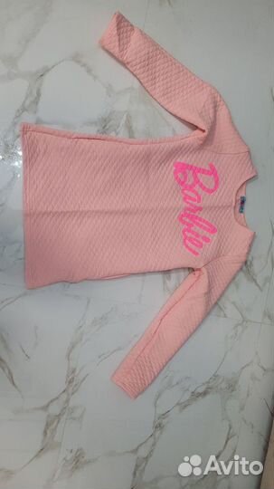 Кофта- платье М Barbie Барби розовая и серая