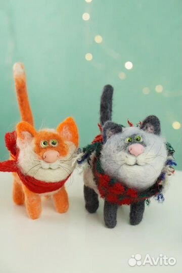 Мягкая игрушка кот рыжий ручной работы