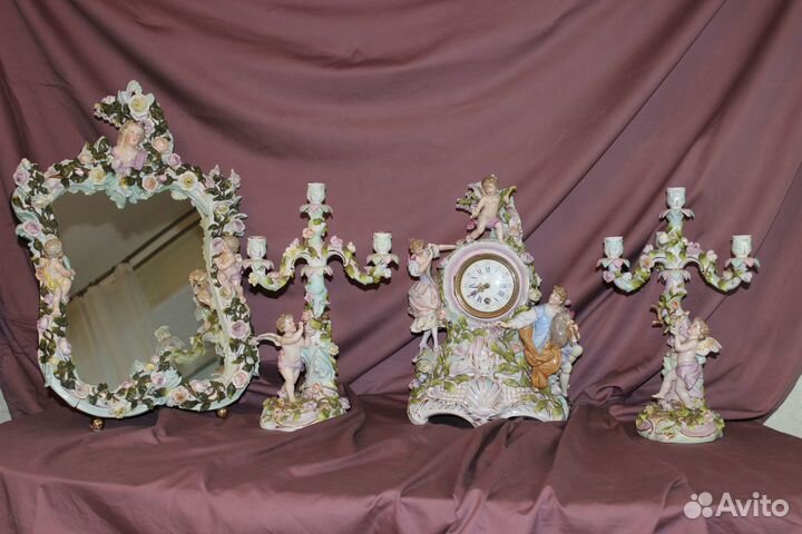 Фарфор 19 век. Каминный набор