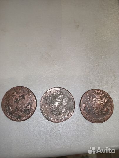 Монета 5 копеек Екатерины 2