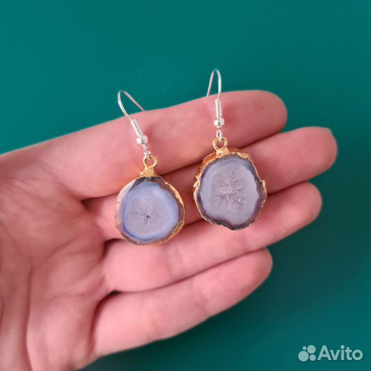 Кольца с камнями. Серьги с агатом. Бижутерия