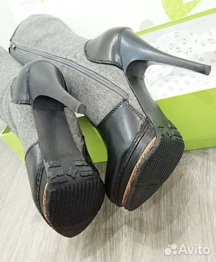 Осенние сапоги, платформа, высокий каблук, р.37