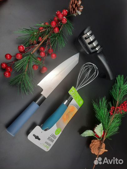 Набор для кухни Нож chef,венчик,тройная точилка