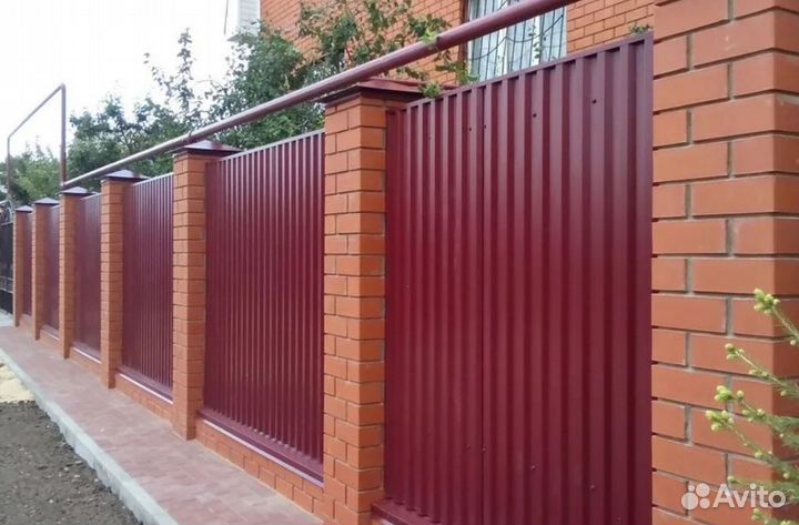 Забор из профнастила,ворота быстро