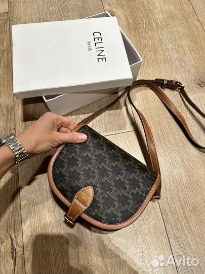 Сумка кросс боди кожа (celine folco)