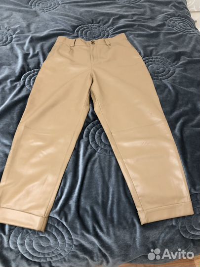 Брюки кожаные zara m