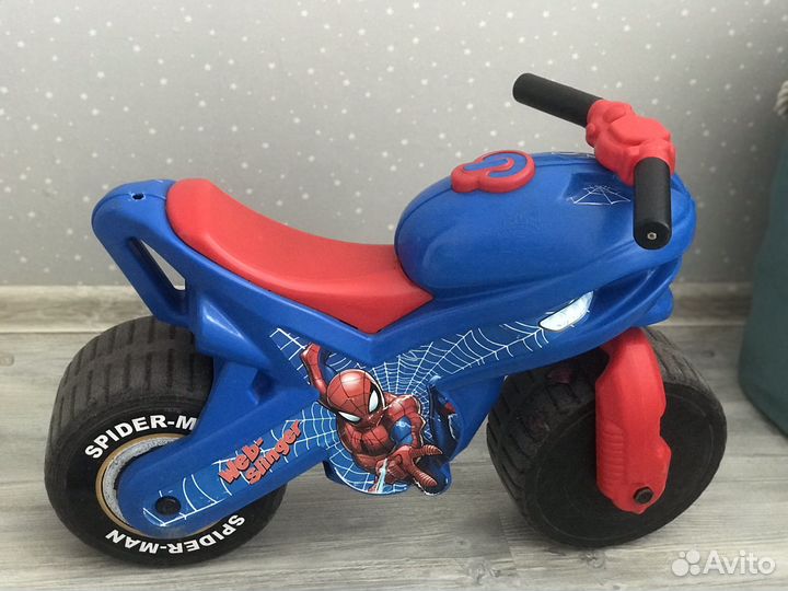 Детский мотоцикл беговел человек паук