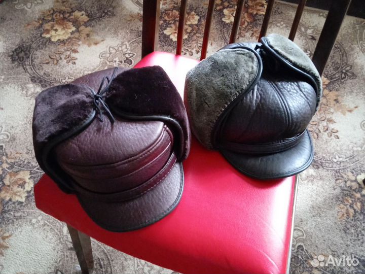 Мужская зимняя кепка из кожи