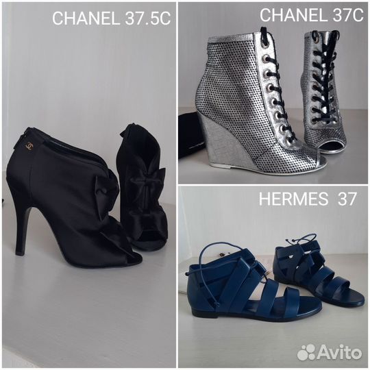Сандалии Hermes/37 Ботинки CH/ 37.5C CH/ 37C