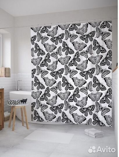 Штора для ванной тканевая шторка новая 180*200