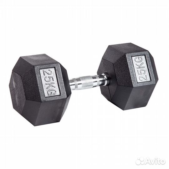 Гантель гексагональная обрезиненная profi-FIT 25 к