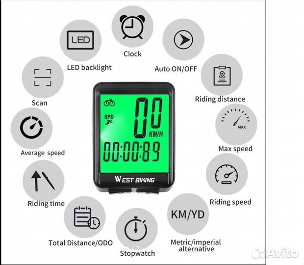 Велокомпьютер беспроводной