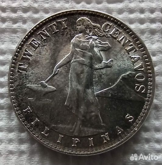 Серебряная монета Филиппин 1945 года, UNC