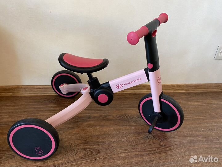 Беговел-ведосипед 3в1 Kenderkraft Candy Pink