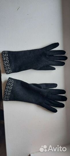 Перчатки женские кожанные на меху