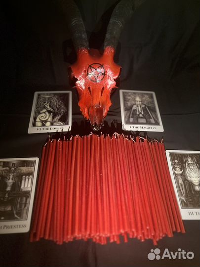 Восковые Красные Свечи. Время горения 60 минут