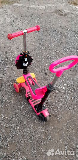 Самокат-беговел детский 3в1 с родительской ручкой
