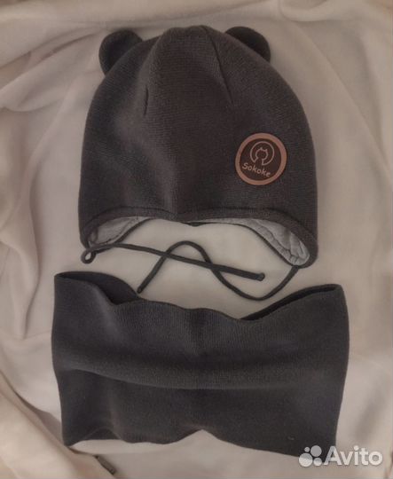 Комплект детский шапка и снуд 44-46