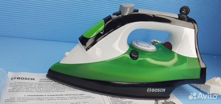 Мощный утюг Bosh 3000вт Подошва Palladium Glissee