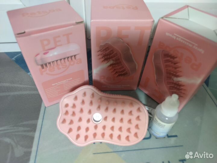 Расческа щетка для животных с увлажнением, с паром