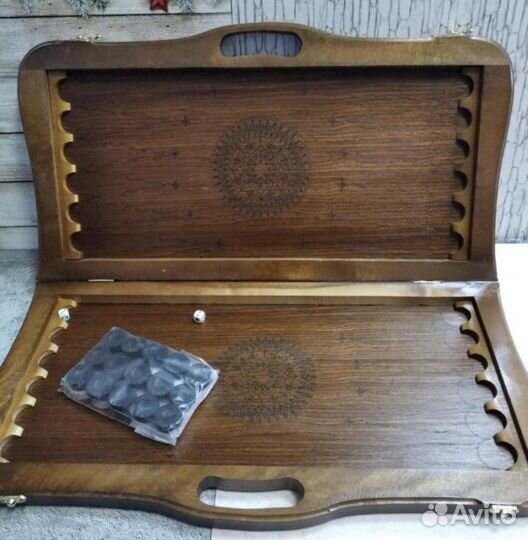 Нарды деревянные 60х60 (кожа)