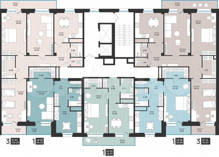 1-к. квартира, 50,2 м², 8/15 эт.