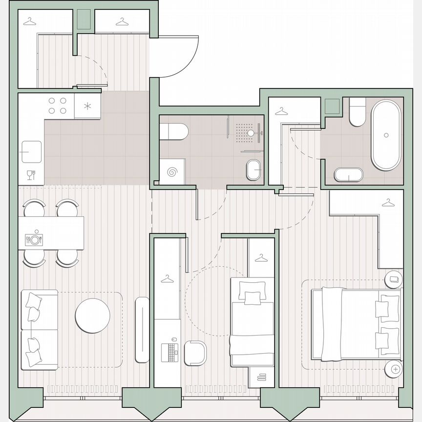 2-к. квартира, 59,9 м², 2/13 эт.