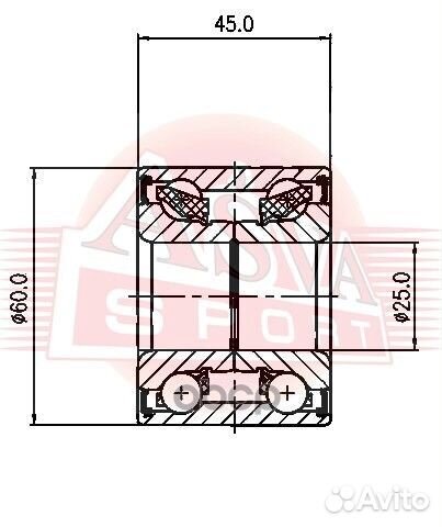 Подшипник задней ступицы DAC25600045 asva