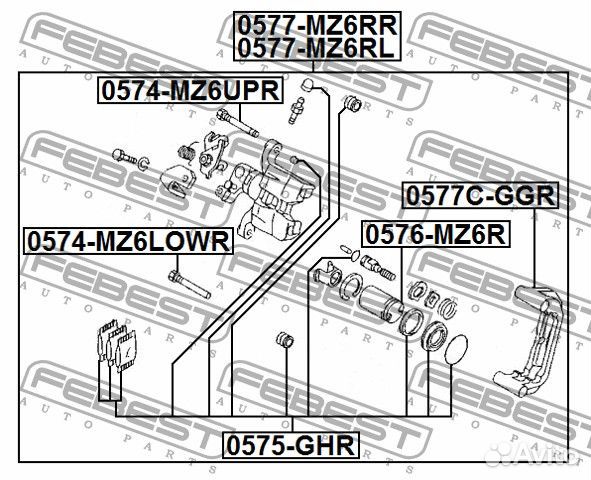 Суппорт тормозной задний правый